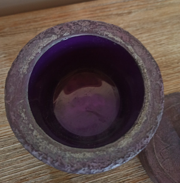  Ecrin gris métallisé et violet